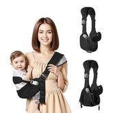 Yemyig baby sling carrier front view for easy carrying and travel readiness.