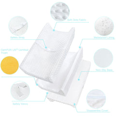 YENING Mini changing pad cover with soft dots fabric for gentle baby touch.