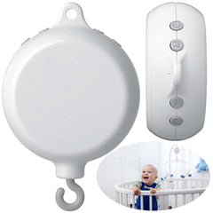 Yeshone mobile music box mounted on crib in white for a calming bedtime routine.