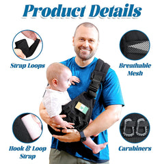 YESYBC sling features breathable mesh shoulder straps for cooler carrying sessions.