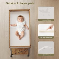YeTom waterproof changing pad allows quick wipe-clean cleanup