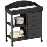 YeTom changing table dresser with drawers keeps diapers organized.