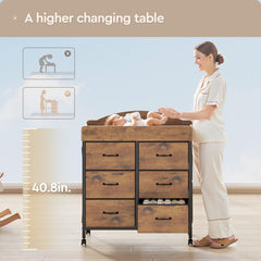 Yetom waterproof changing pad on top for quick wipe-clean diaper changes