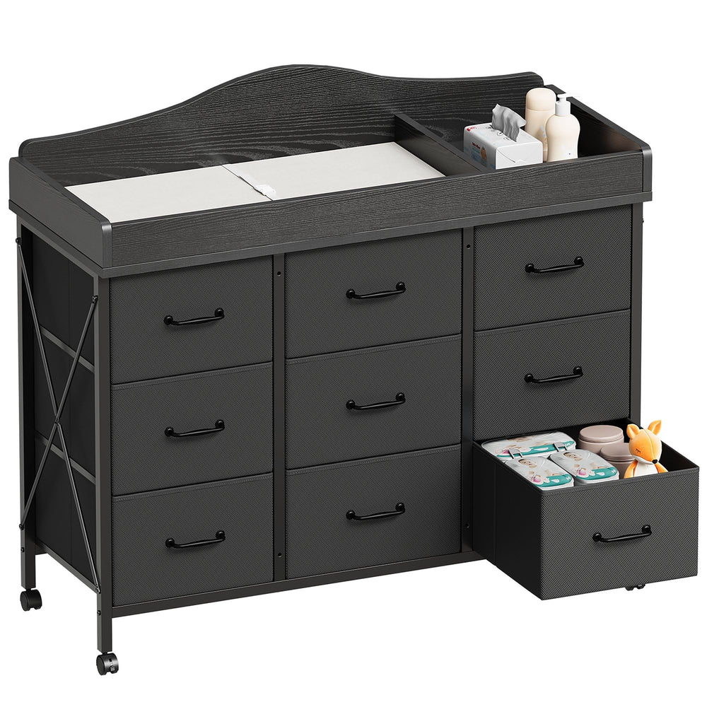 YeTom changing table top with waterproof pad for easy diaper cleanup