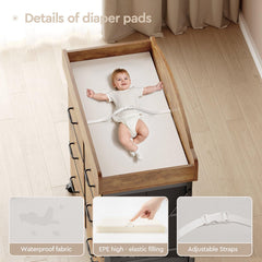 Yetom soft-glide drawers securely store diapers and outfits