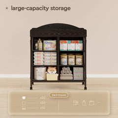 Yetom top drawers for wipes and creams keep essential items within reach