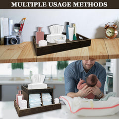 YEXEXINM diaper caddy five partitions organize diapers, wipes, and essentials.