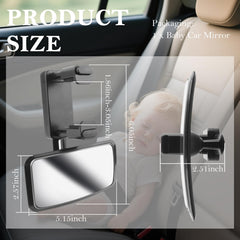 YGDMD rear view mirror with clip-on arm for secure sun visor mounting.