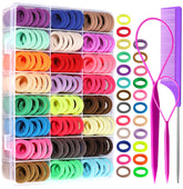 YGDZ 280 piece cotton hair ties with organized box for tidy storage