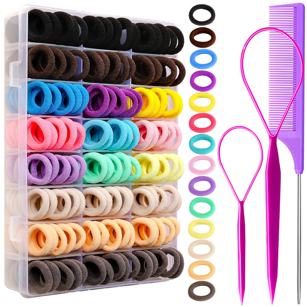 YGDZ organizer box with baby hair ties for easy color selection.