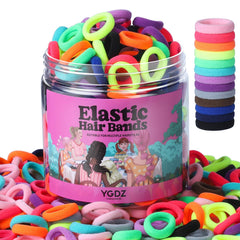 YGDZ cotton mini hair ties in a jar for easy storage and quick styling.
