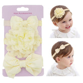 Yheahin 3pcs cute baby bows headband ivory for newborns and toddlers, ideal daily wear.