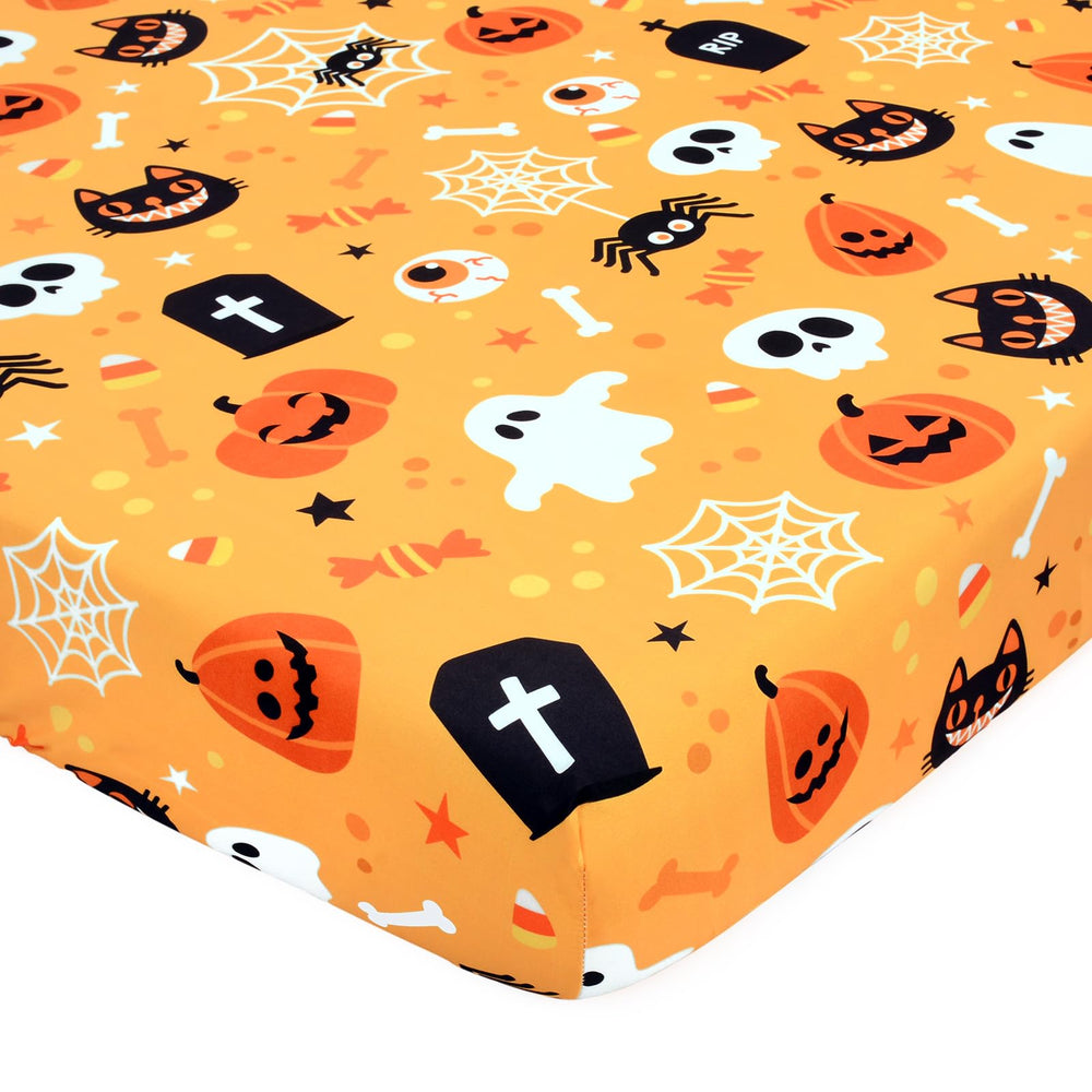 YHITBG Halloween crib sheet ghosts for soft, breathable sleep and playful decor