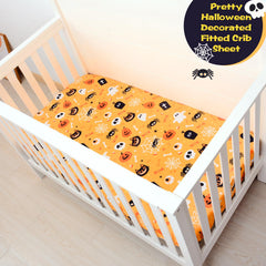 YHITBG Halloween crib sheet pumpkins provide festive vibe and comfy fit