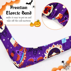 YHITBG Halloween crib sheets bohemian mirrors pattern highlighted in nursery setting