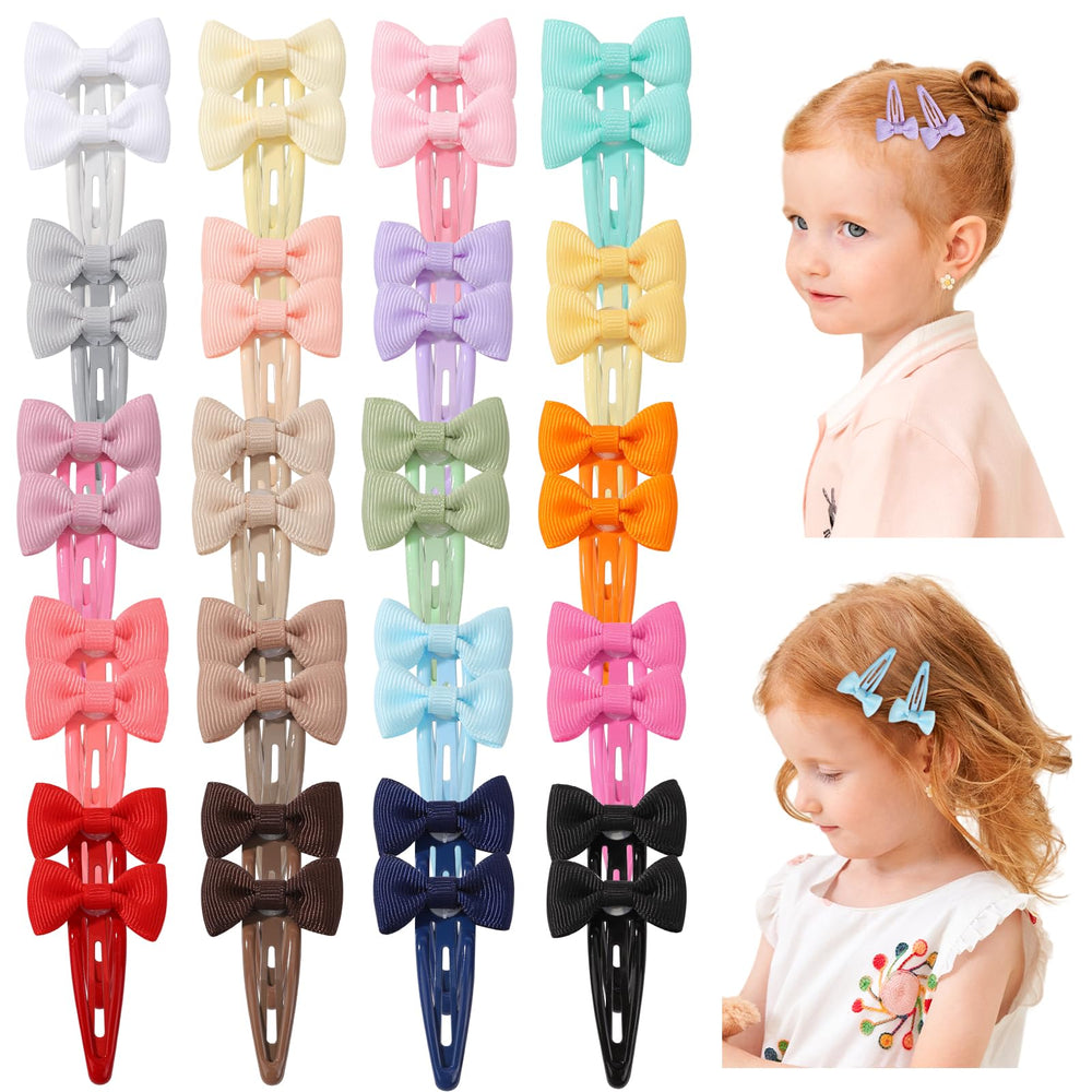 YHXX YLEN 40pcs hair bows clip set in bright colors for daily outfits.