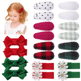 YHXX YLEN Christmas toddler hair clips in red and green for festive outfits.