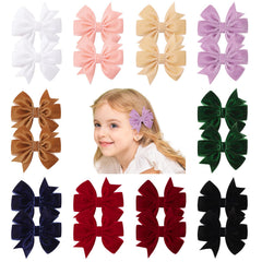 YHXX YLEN velvet hair bows collection with rich textures for festive outfits.