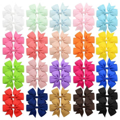 YHXX YLEN 40PCS 3-inch hair bows packaging, colorful options for easy color matching