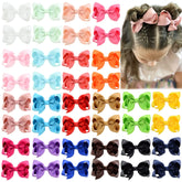 yhxx-ylen 40pcs hair bows display shows vibrant color options for daily outfits.