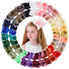 YHXX YLEN big 6-inch bows in vibrant colors for easy toddler styling.
