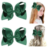 YHXX YLEN green 6-inch hair bow on alligator clip for easy back-to-school styling