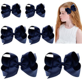 YHXX YLEN navy 6inch bow clip secures daily hairstyles.