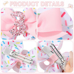YHXX YLEN glitter-number-3 bow highlights celebratory feel and keeps hairstyle in place.