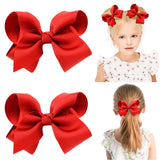 YHXX YLEN red hair bows on alligator clips for toddler hairstyles