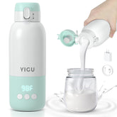 YIGU portable bottle warmer front view highlights 80W heating for quick feeds.