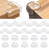YIIFELL ball-shaped clear corner protector on table edge, protective and unobtrusive.