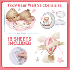 Yinder hot air balloon wall decal creates a dreamy ceiling-to-wall accent.