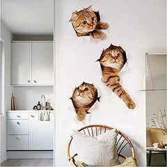 YINECO 3D Cat Wall Sticker bedroom decor features easy removal for DIY-friendly decorating