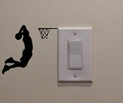 YINGKAI basketball player wall decal closeup in black enhances room style and focal point.