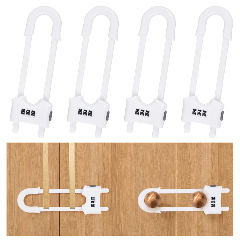 yingranlock U-shaped sliding cabinet lock close-up highlighting durable ABS material for kid-proofing