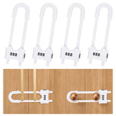 yingranlock U-shaped sliding cabinet lock close-up highlighting durable ABS material for kid-proofing