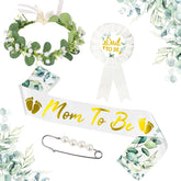 Yiphates sage-green sash with gold lettering for photos