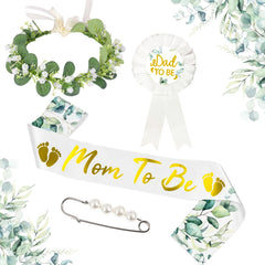 Yiphates sage-green sash with gold lettering for photos
