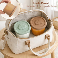 YIVEKO baby food containers with rainbow lid for airtight storage.
