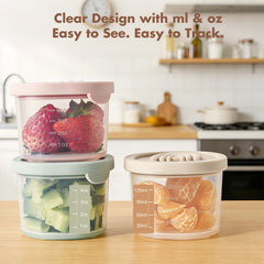 YIVEKO baby food containers with shell lid ideal for portioning.