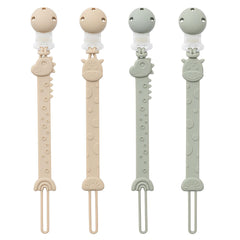 YIVEKO pacifier clip dinosaur ivory highlights safe one-piece silicone design for worry-free outings.