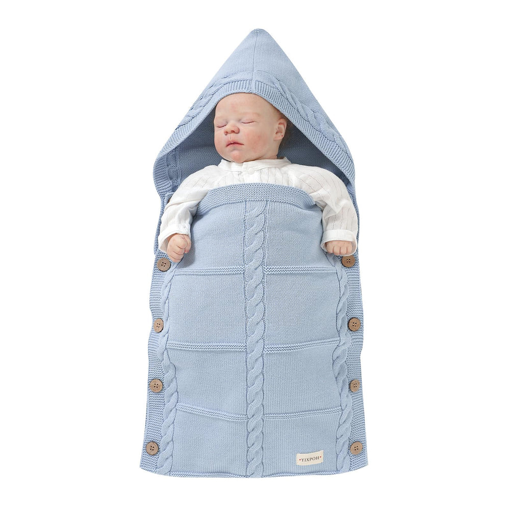 YIXPOH newborn swaddle blue-blanket-texture shows soft cotton-like fabric for cozy nights.