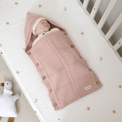 YIXPOH swaddle blanket blue folded demonstrates color versatility for baby boy or girl.