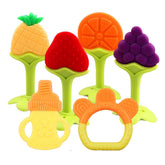 YIYEE baby teething toy fruit-design pack soothes gums with textured variety