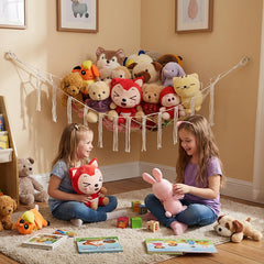 YKBU boho nursery tassels hammock adds stylish storage for plush collections.