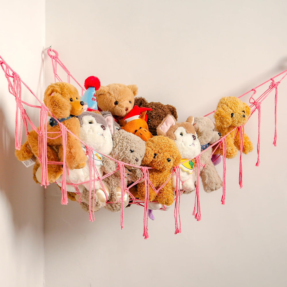 YKBU stuffed animals hammock corner display organizes plush toys while freeing floor space.