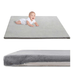 YKimi Baby Play Mat foam cushion closeup shows extra-thick support for comfy playtime.