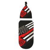 Ykklima swaddle blanket with firefighter axe pattern for cozy newborn comfort.
