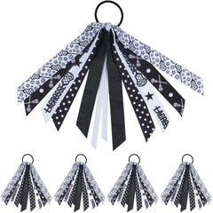 YKW lacrosse hair ties with stick-pattern ribbons for secure game-day hair