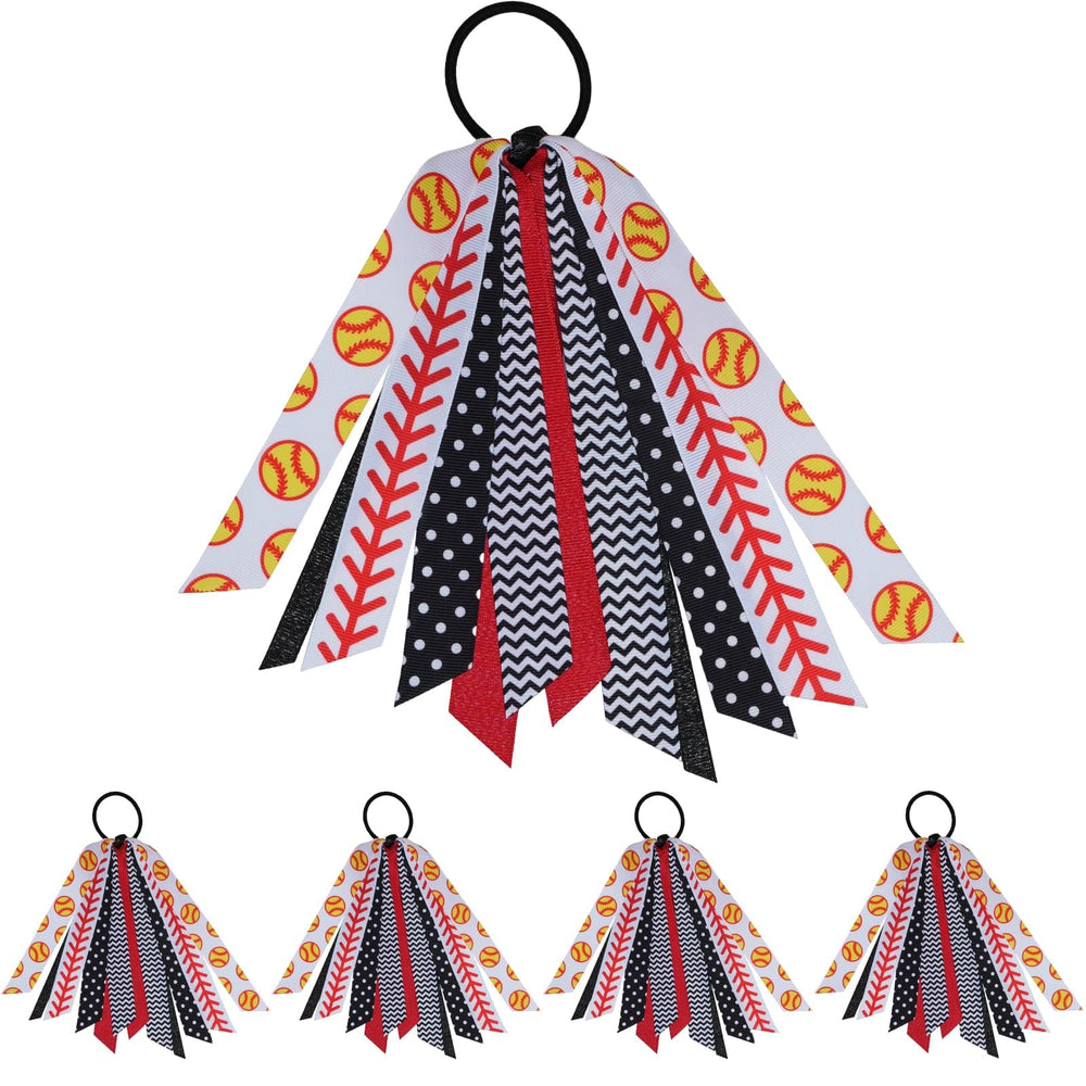 YKW softball hair ties with stitching pattern provide secure hold for games or practices